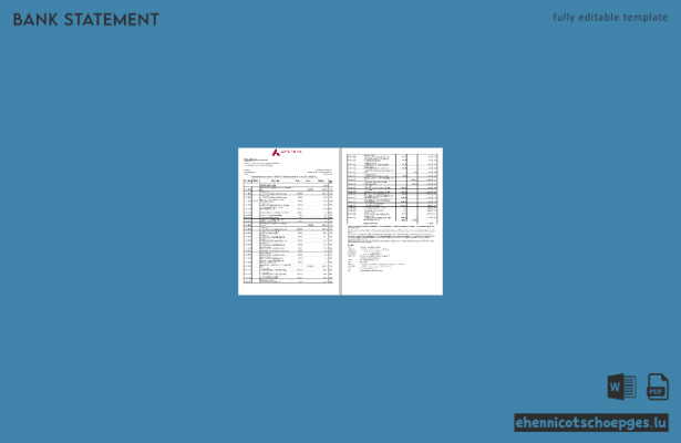 India Axis Bank Kontoauszug Word Version 2 Beispielvorschau